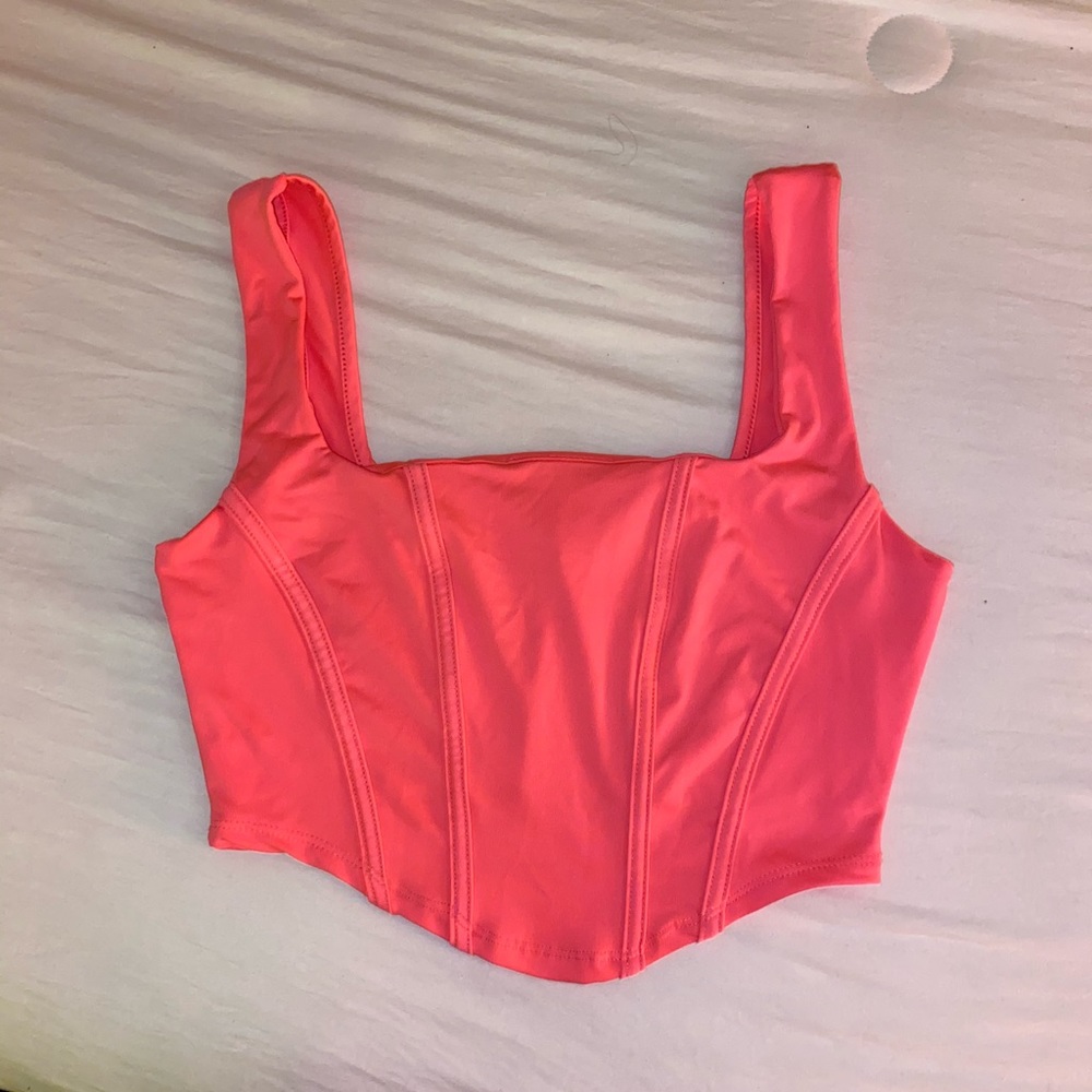 Neon pink crop top